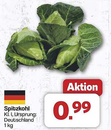 Spitzkohl - Kl. I, Ursprung: Deutschland, 1 kg