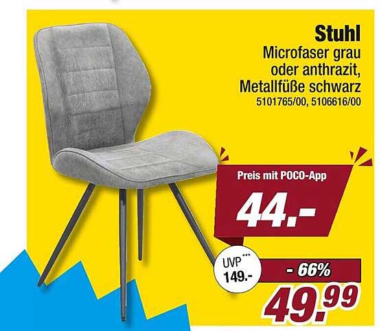 Stuhl Microfaser grau oder anthrazit, Metallfüße schwarz