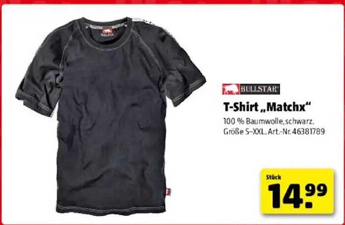 T-Shirt „Matchx“ von Bullstar, 100 % Baumwolle, schwarz