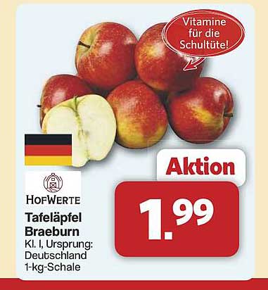 Tafeläpfel Braeburn 1-kg-Schale