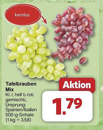 Tafeltrauben Mix - Kernlos, hell & rot gemischt