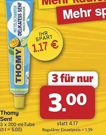 Thomy Senf 3 x 200-ml-Tube