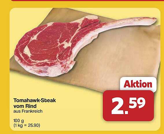 Tomahawk-Steak vom Rind aus Frankreich