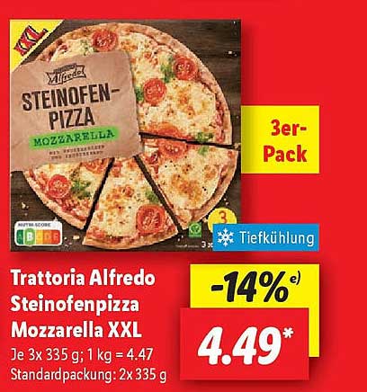 Trattoria Alfredo Steinofenpizza Mozzarella XXL 3er-Pack