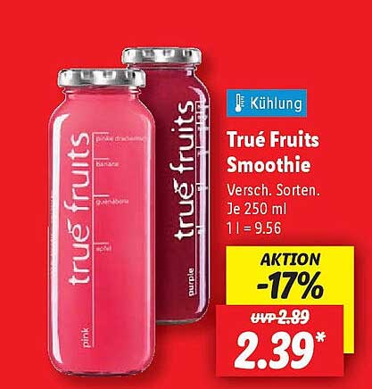 True Fruits Smoothie, Verschiedene Sorten, 250 ml