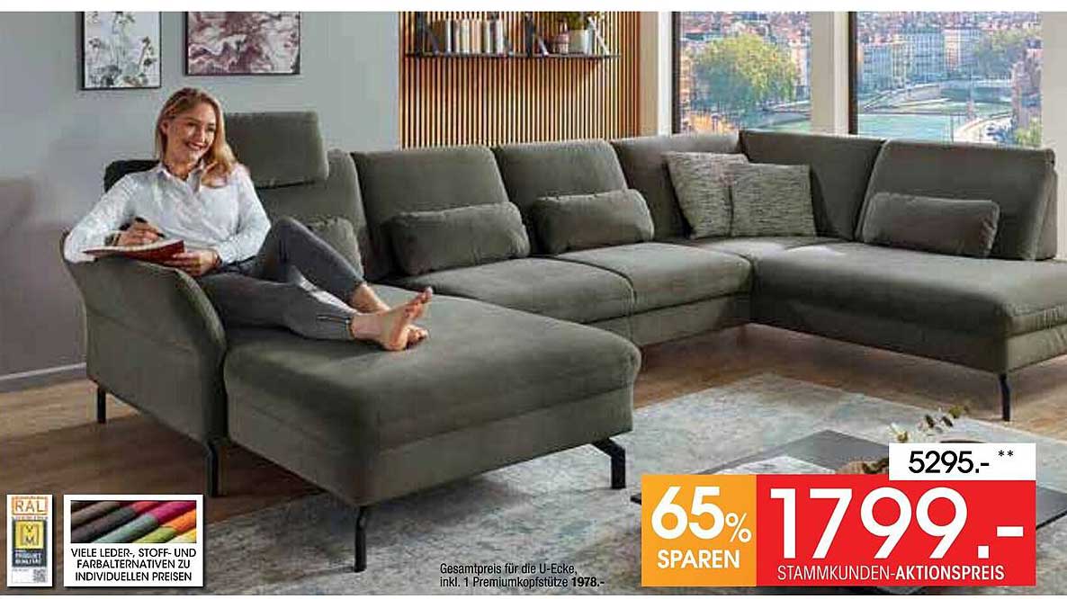 U-Ecke mit Premiumkopfstütze – Komfort und Stil