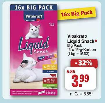 Vitakraft Liquid Snack Big Pack 16 x 15 g