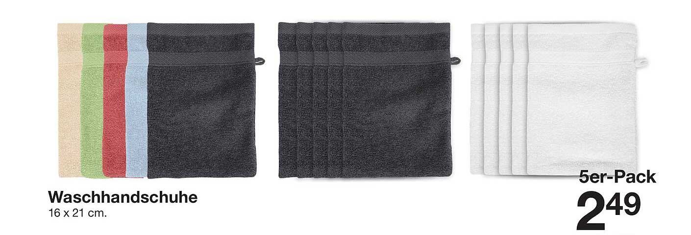 Waschhandschuhe 5er-Pack