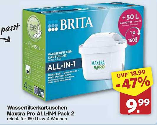 Wasserfilterkartuschen Maxtra Pro ALL-IN-1 Pack 2