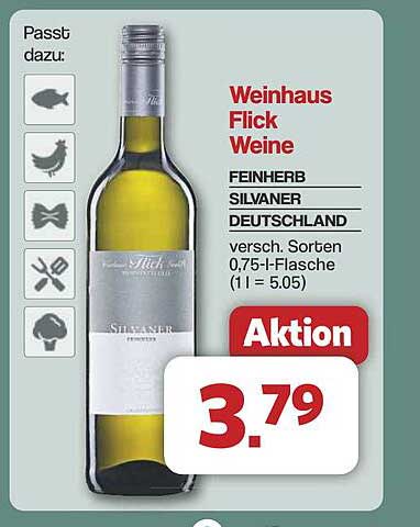 Weinhaus Flick Weine - Feinherb Silvaner Deutschland 0,75 l-Flasche