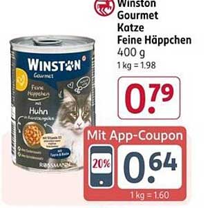 Winston Gourmet Katze Feine Häppchen mit Huhn 400 g