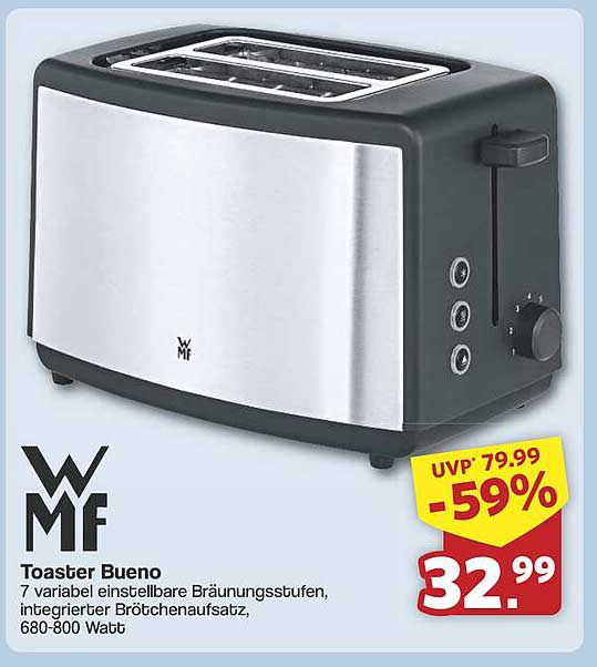 WMF Toaster Bueno mit 7 variabel einstellbaren Bräunungsstufen