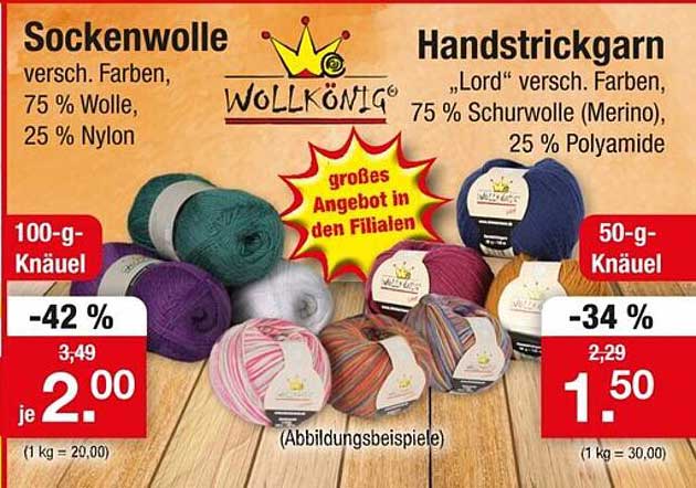 WOLLKÖNIG Sockenwolle und Handstrickgarn im Angebot