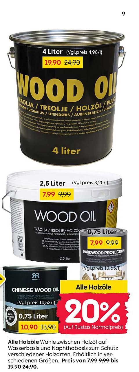 WOOD OIL 4 Liter - Jetzt nur 19,90 €
