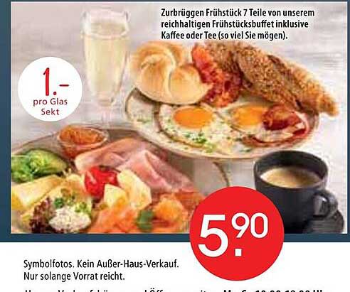 Zurbrüggen Frühstück 7 Teile von unserem reichhaltigen Frühstücksbuffet inklusive Kaffee oder Tee