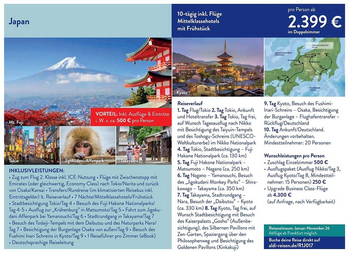 10-tägige Japanreise inkl. Flüge und Hotels ab 2.399 € pro Person