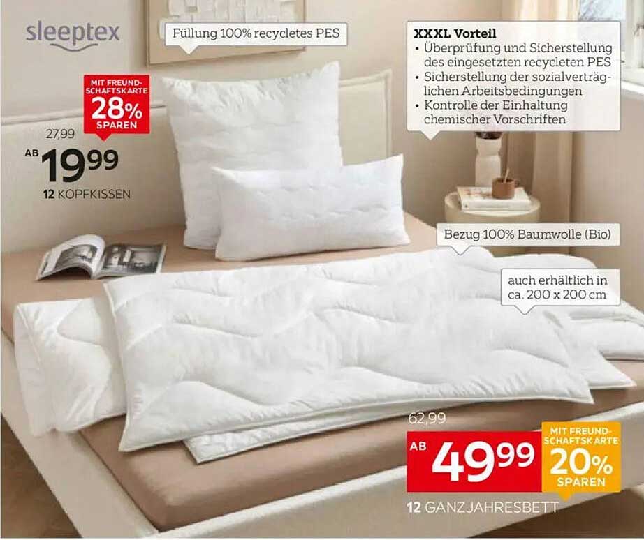 12 Kopfkissen von sleeptex - Jetzt im XXXLutz-Prospekt!