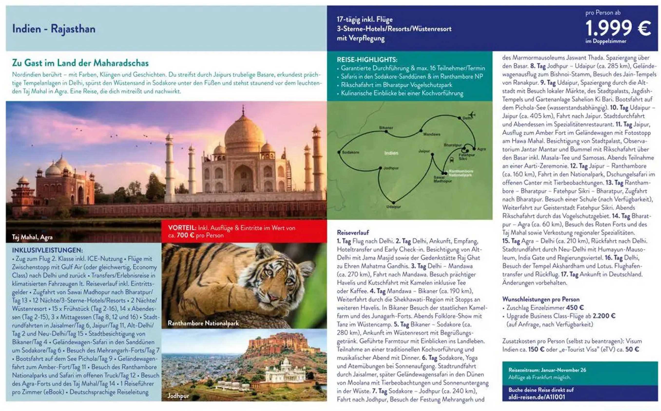 17-tägige Indien-Reise nach Rajasthan inkl. Flüge