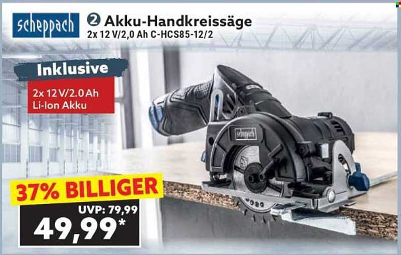 2 Akku-Handkreissägen 2x 12 V/2.0 Ah C-HCS85-12/2
