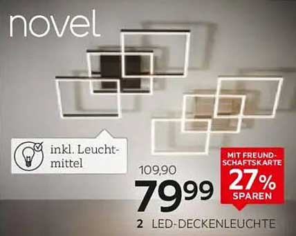 2 LED-Deckenleuchten von NOVEL
