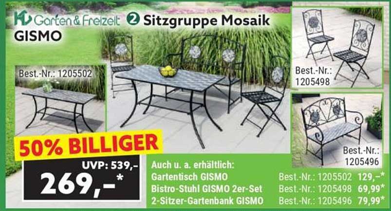 2 Sitzgruppe Mosaik Gismo - 50% billiger