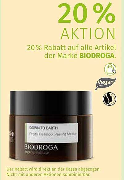 20 % Rabatt auf alle Artikel der Marke BIODROGA