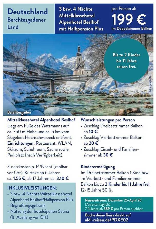 3 bzw. 4 Nächte im Mittelklassehotel Alpenhotel Beslhof mit Halbpension Plus