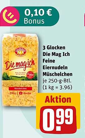 3 Glocken Die Mag Ich Feine Eiernudeln Mü schelchen 250-g-Btl.