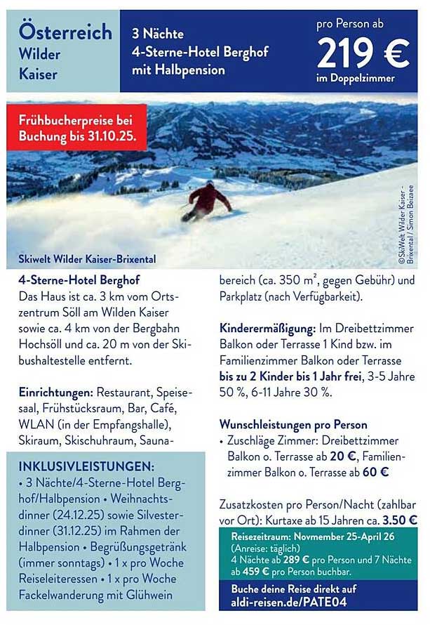 3 Nächte im 4-Sterne-Hotel Berghof mit Halbpension ab 219 €