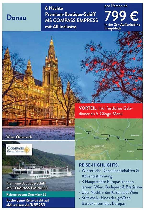 6 Nächte Premium-Boutique-Schiff MS COMPASS EMPRESS mit All Inclusive