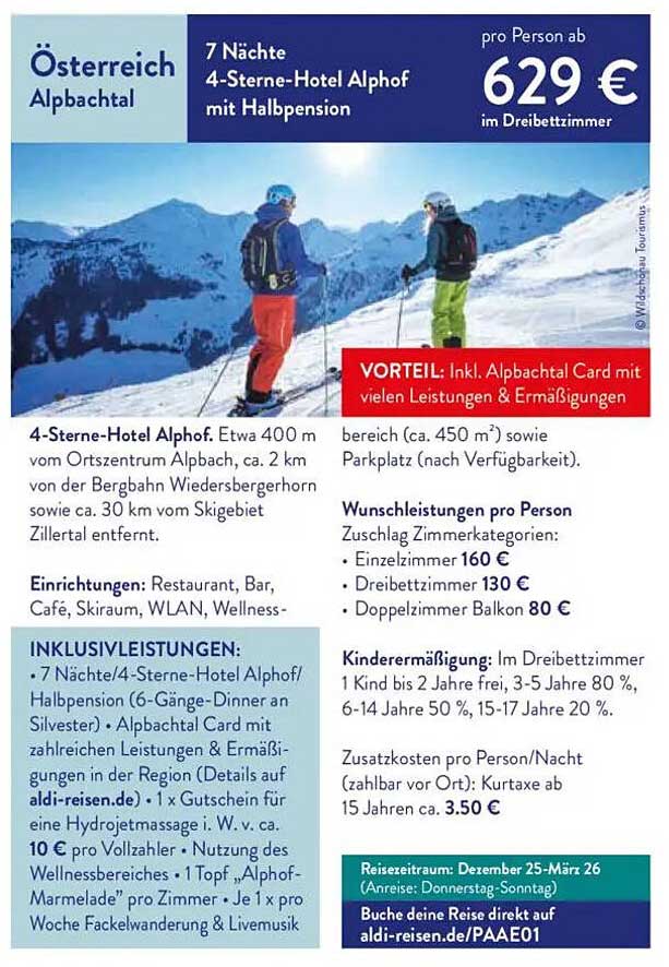7 Nächte im 4-Sterne-Hotel Alphof mit Halbpension ab 629 € pro Person