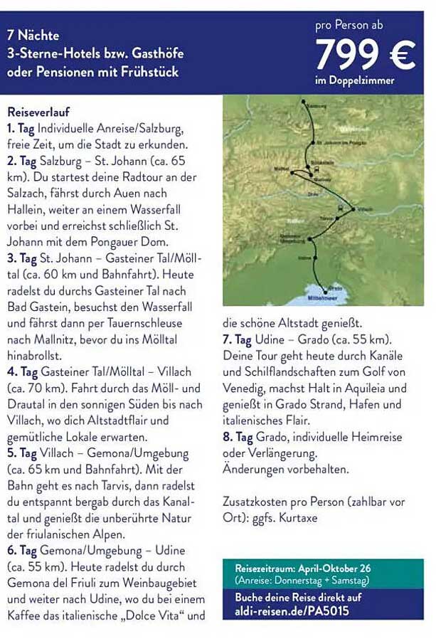 7 Nächte in 3-Sterne-Hotels, Gasthöfen oder Pensionen mit Frühstück – unvergessliche Reise durch die Alpen