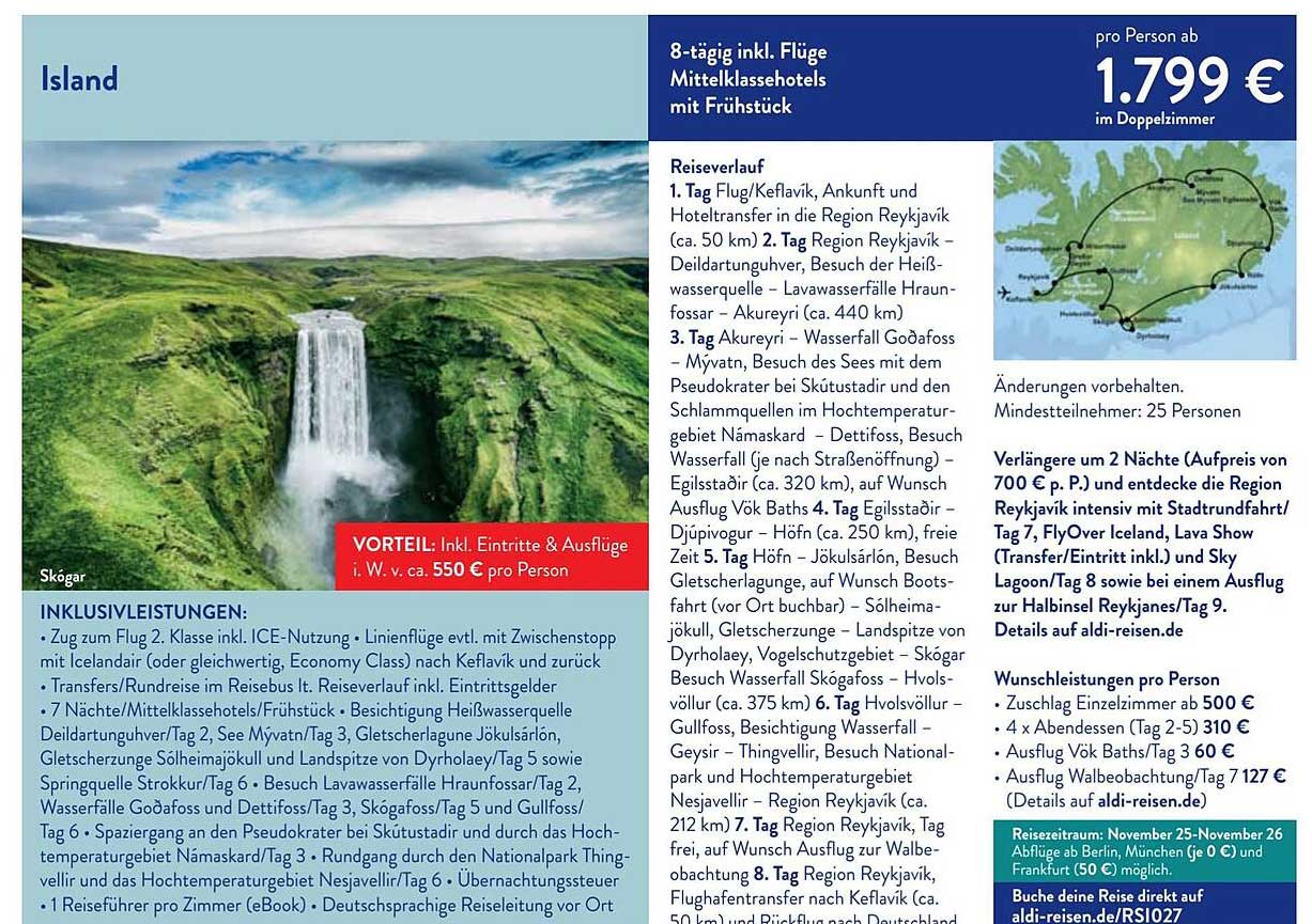 8-tägige Reise nach Island inkl. Flügen und Frühstück