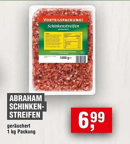 ABRAHAM SCHINKENSTREIFEN geräuchert 1 kg Packung