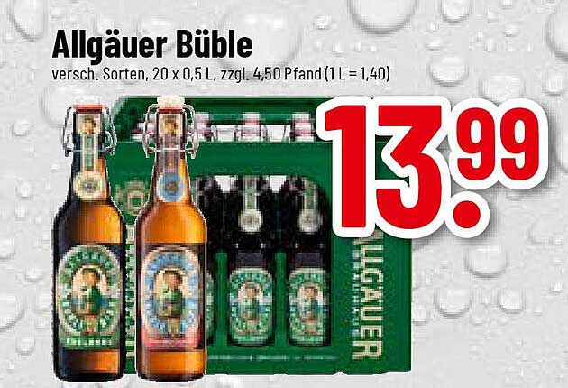 Allgäuer Büble – Verschiedene Sorten, 20 x 0,5 L