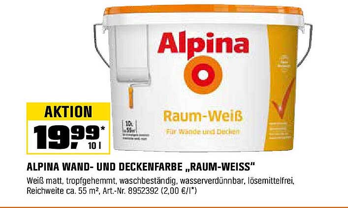 ALPINA WAND- UND DECKENFARBE „RAUM-WEISS“