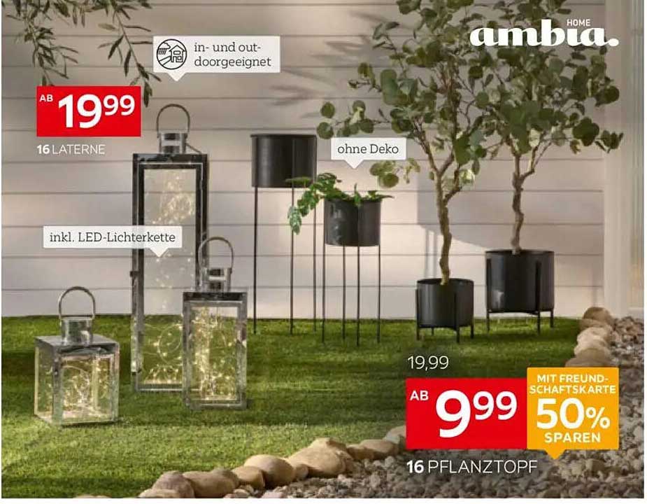 Ambia 16 Laterne und Pflanztopf