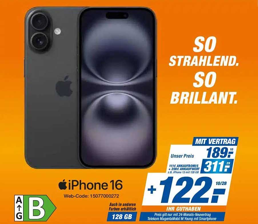 Apple iPhone 16 mit Vertrag