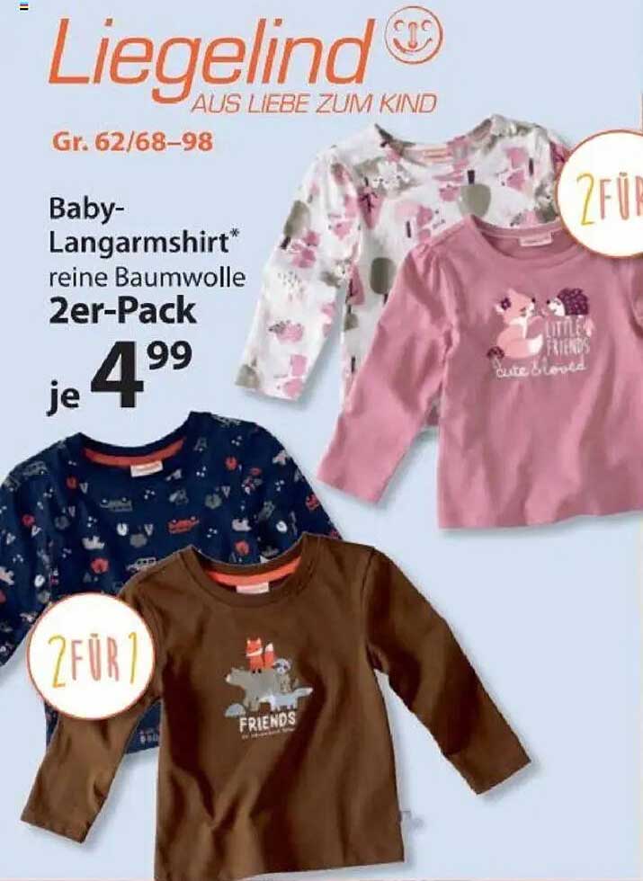 Baby-Langarmshirt 2er-Pack aus reiner Baumwolle