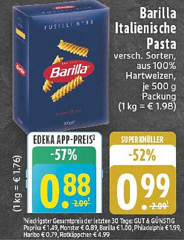 Barilla Italienische Pasta – Fusilli N°98