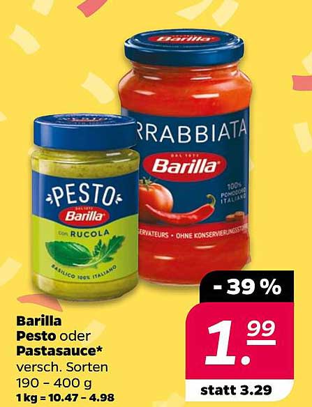 Barilla Pesto oder Pastasauce - Verschiedene Sorten (190 - 400 g)