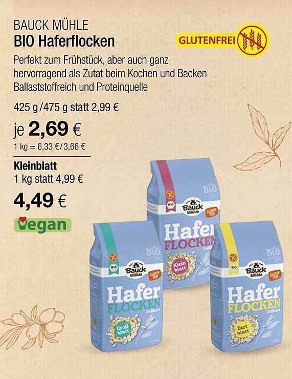 BAUCK MÜHLE BIO Haferflocken