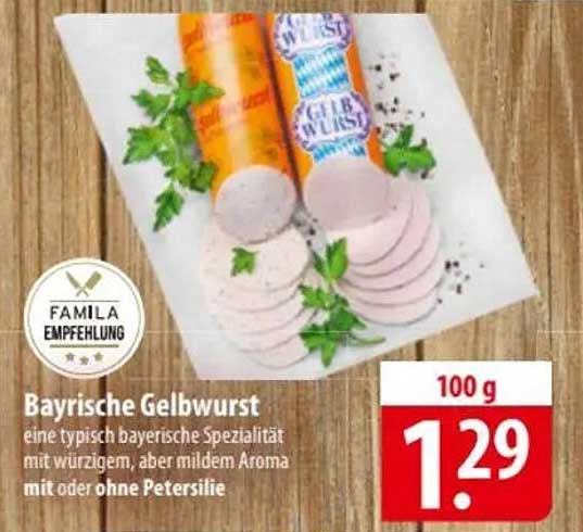 Bayrische Gelbwurst - eine typisch bayerische Spezialität