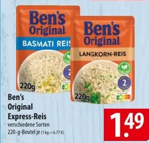 Ben's Original Express-Reis 220 g - verschiedene Sorten
