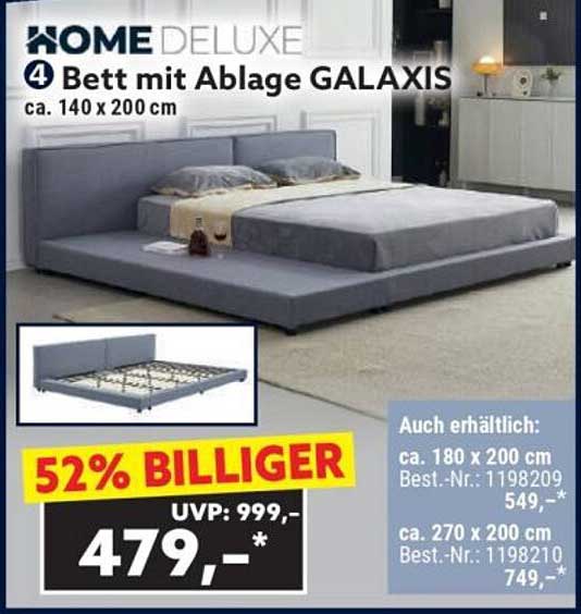 Bett mit Ablage GALAXIS (ca. 140 x 200 cm)