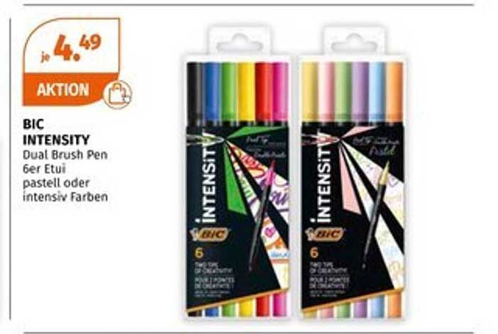 BIC INTENSITY Dual Brush Pen 6er Etui - pastell oder intensiv Farben