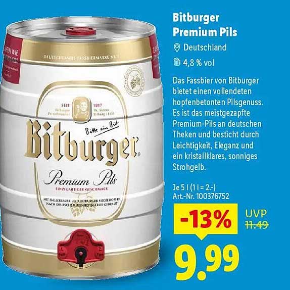 Bitburger Premium Pils Fassbier