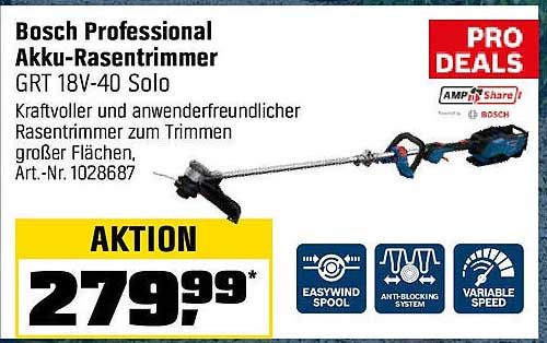 Bosch Professional Akku-Rasentrimmer GRT 18V-40 Solo