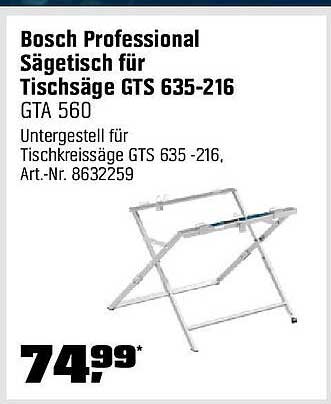 Bosch Professional Sägetisch für Tischsägen GTS 635-216 GTA 560
