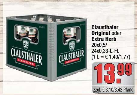 Clausthaler Original oder Extra Herb 20x0,5L